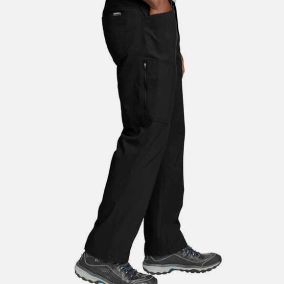 Eddie Bauer Fleece Lined Tech Pants Mens 36 x 32 Black Water Repellent Insulated - Picture 7 of 13